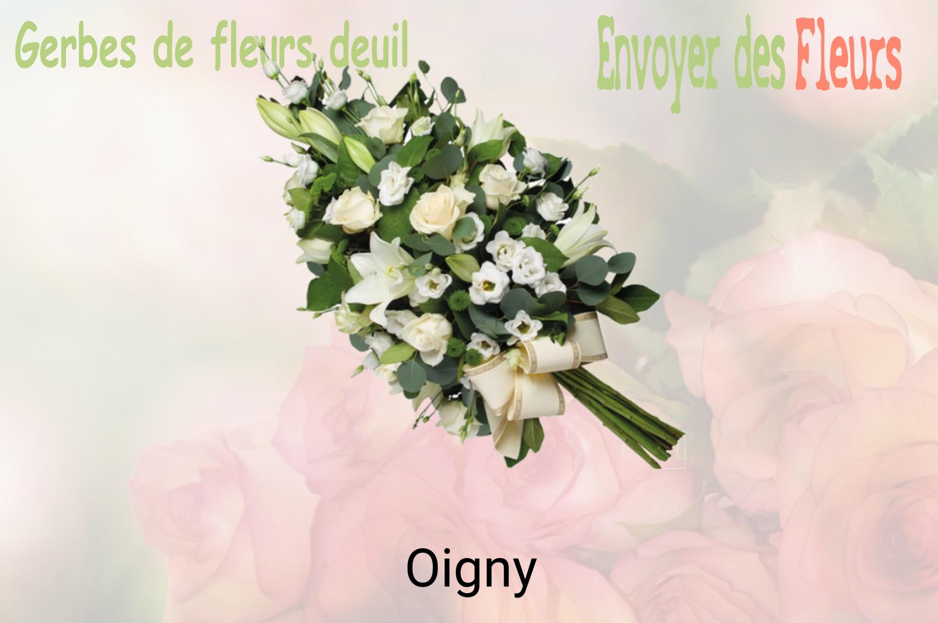 Gerbe de fleurs de deuil livrée à Oigny
